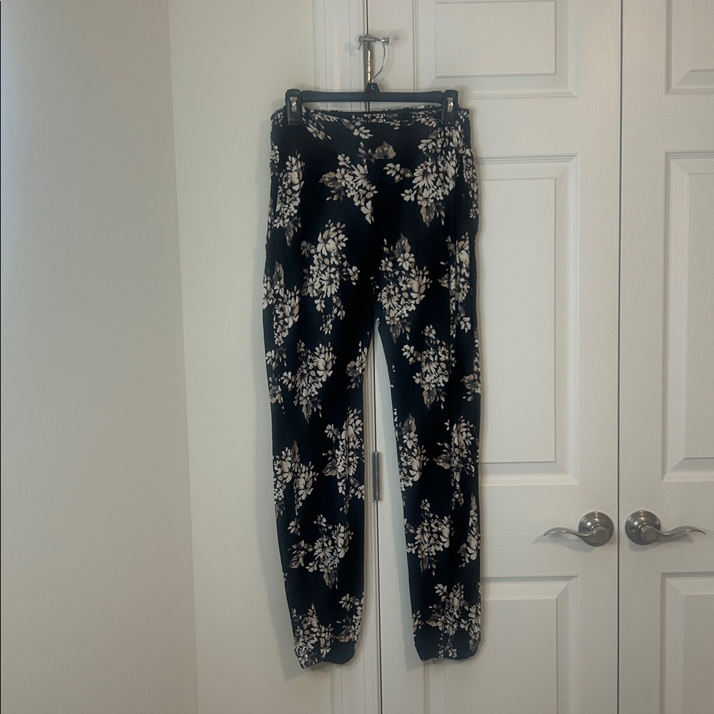 Lascana Floral Black and Cream Joggers